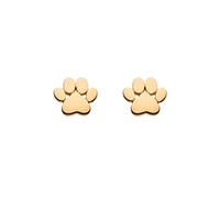 Dew Sterling Silver Little Paw Print Stud Earrings, 0.6 x 0.1 x 0.49 cm, Plata de ley