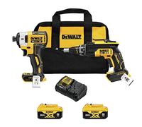 DEWALT 20V MAX XR pistola de tornillo para paneles de yeso y destornillador de impacto, kit combinado de herramientas eléctricas, 2 baterías y cargador incluido (DCK268P2)