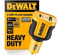DEWALT Adaptador de cargador de coche USB + USB C, cargador USB para encendedor de cigarrillos de 49.5 W, cargador de coche PD PPS de 30 W, carga rápida 3.0 para iPhone 15/15 Plus/15 Pro/15 Pro Max,