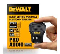 DEWALT Altavoz Bluetooth portátil [edición limitada - negro] Altavoz portátil inalámbrico con clip para Jobsite Pro, resistente al agua (no magnético), micrófono integrado para música/llamadas manos