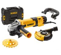 DEWALT Amoladora angular 125 mm, 1500W + juego para lijado de hormigón DWE4257KT