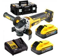 DEWALT Amoladora angular inalámbrica + estuche (2x5Ah PowerStack) DCG405H2T