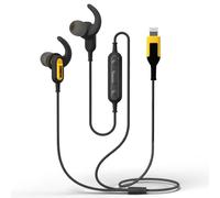 DEWALT Auriculares para Lightning, compatibles con Apple, Auriculares con Cable para el Lugar de Trabajo, Resistentes al Agua, para iPhone, Auriculares con Cable para iPhone