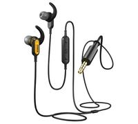 DEWALT Auriculares Resistentes con Cable y micrófono, para Trabajo en Exteriores. Auriculares con Cable de 3,5 mm, Resistentes al Agua y con micrófono.