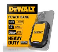 DEWALT Banco de energía magnético de 5000 mAh, cargador portátil inalámbrico, batería de carga rápida de 18 W con USB-C, compatible con Magsafe, iPhone 15/15 Plus/15 Pro/15 Pro Max, iPhone 14/13/12