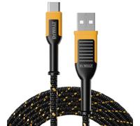 DEWALT Cable tipo C a USB Cable trenzado reforzado para USB a USB-C Tipo C Cable de carga rápida USB-C a USB-A Cable (1, 10 Pies)
