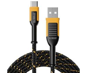 DEWALT Cable tipo C a USB Cable trenzado reforzado para USB a USB-C Tipo C Cable de carga rápida USB-C a USB-A Cable (1, 10 Pies)