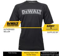 DEWALT Camiseta Logo Grande Hombre Camisa Trabajo Negro Performance Ventilado