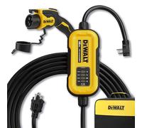 DEWALT Cargador portátil para vehículos eléctricos de nivel 1 y 2, 16 amperios, 120-240 V, certificado CSA para interiores y exteriores, NEMA 6-20 con adaptador 5-15 incluido, cable de 25 pies, modelo