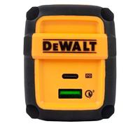 DEWALT Cargador Rápido 49,5W USB-C y USB-A, Adaptador de Pared EU 2 Puertos PD 30W Fast Charger para iPhone 16/15/14, Samsung Galaxy, Google Pixel, iPad, Cargador Compacto (Negro/Amarillo)