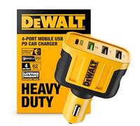 DEWALT Cargador USB C para Coche DEWALT, Adaptador de Cargador rápido para Coche de 4 Puertos de 60 W, Cargador de Coche Tipo C PD Compatible con iPhone 16/15/Samsung, Cargador USB