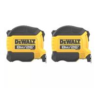 Cinta métrica Dewalt Compact Series de 8 m, paquete de 2 unidades DWHT38127-9