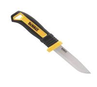 DEWALT Cuchillo comercial de hoja fija, se suministra con una cubierta de plástico para un almacenamiento y transporte seguros.