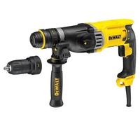DEWALT Martillo perforador SDS-Plus 3 modos 28 mm 3,0 J 900 W - Doble mandril de acoplamiento rápido, D25144K-QS