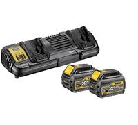 DeWalt DCB132T2-QW - Kit de 2 baterías carril XR Flexvolt 54 V / 18 V Li-ion 6, 0 Ah y cargador doble de 54 V - 18 V - 14, 4 V - 10, 8 V carril Li-ion