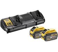 DeWalt DCB132X2-QW - Kit de 2 baterías carril XR Flexvolt 54V / 18V Li-Ion 9, 0 Ah y cargador doble de 54V - 18V - 14, 4V - 10, 8V carril Li-Ion