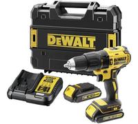 DEWALT DCD778S2T-QW - Taladro Percutor sin Escobillas XR 18V, 13mm, 65Nm, Incluye 2 Baterías Li-Ion (1.5Ah) y Maletín Resistente: Potente, Preciso y Listo para Cualquier Trabajo