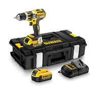 DeWalt DCD795M2-QW - Taladro Percutor a Batería Sin Escobillas XR 18V 13mm 60Nm con 2 Baterías Li-Ion 4,0Ah y Maletín, Negro/Amarillo
