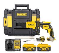 DEWALT DCF620P2K-QW - Atornillador Panel Yeso sin escobillas XR 18V con 2 baterías Li-Ion 5Ah + Cargador rápido de Tornillos y maletín TSTAK