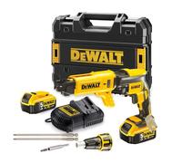 DEWALT DCF620P2K-QW - Atornillador Panel Yeso sin escobillas XR 18V con 2 baterías Li-Ion 5Ah + Cargador rápido de Tornillos y maletín TSTAK