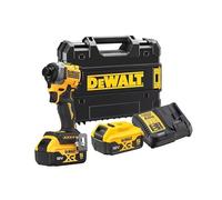 DeWALT DCF850P2T-QW - Controlador de impacto compacto XR, sin escobillas, 18 V, 1/4", 205 Nm, con 2 pilas de 5 Ah y cargador