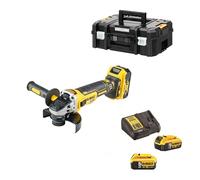 DEWALT DCG405P3-QW - 125mm Cordless Grinder 18V 3 Batteries 5.0 Ah Charger and TSTAK Case