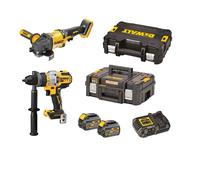 DeWalt Combo taladro percutor DCD999 + amoladora DCG418 DCK2016T2T 2x6Ah