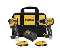 DEWALT - DCK2051D2 20V MAX XR - Kit combinado de taladro inalámbrico y atornillador de impacto de iones de litio sin escobillas de 1/2 pulgada con (2) baterías