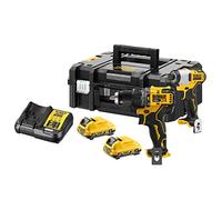 DEWALT DCK2111L2T-QW - KIT 12V sin escobillas = DCD706 Taladro Percutor XR + DCF801 Atornillador Impacto XR + Maletín TSTAK II con 2 baterías Li-Ion 3Ah