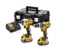 DEWALT DCK266P2T-QW - Kit Taladro Percutor DCD796 XR 18V, Atornillador de Impacto DCF887, 2 Baterías 5Ah + Cargador DCB115, Maletín Tstak