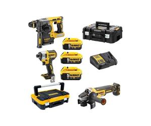DEWALT DCK305P3T Dewalt-DCK305P3T 18V Juego de 3 herramientas-DCH273+DCF887+DCG405+DCB184x3+incarc+TSTAK I y II
