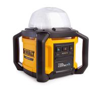DEWALT DCL074-XJ - Luz LED de Trabajo XR 18V, 5000 lúmenes, 3 Niveles de Brillo, Cabezal Giratorio, Resistente al Agua y al Polvo, Base Estable, Compatible con Baterías XR, Ideal para Áreas de Trabajo