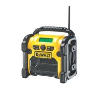 DEWALT DCR019-QW - Radio compacta 18V XR Li-Ion, Cable de alimentación de 1.8 m, Radio FM/AM, Puerto auxiliar, Negro/Amarillo
