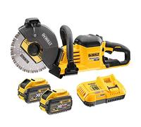 DEWALT DCS690X2-QW - Cortadora de hormigón sin escobillas XR FLEXVOLT 54V Ø230mm con 2 baterías 54V/18V Li-Ion 9,0Ah