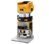 DEWALT DCW600N-XJ - Perfiladora XR 18V, Motor sin Escobillas, Velocidad Variable 16,000-25,500 rpm, Base Ajustable, Luz LED, Compatible con Baterías XR, Compacto y Ergonómico, Sin Batería ni Cargador