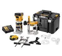 DEWALT DCW604P2-QW - Fresadora Combo XR 18V Electrónica con 2 baterías Li-Ion 5,0Ah con maletín TSTAK VI
