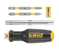 Dewalt Destornillador multibroca de 6 vías de ajuste completo, suministrado con: 2 puntas de doble cara: 4,5/6 mm, PH1/PH2.