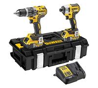 DeWalt DEWPDCK266P2 - Taladro percutor sin escobillas (18 V, 2 x 5,0 A, ion de litio, XR, 2 unidades), color amarillo