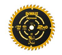 DeWalt DT1668-QZ DT1668-QZ-Hoja para Sierra Circular Estacionaria 184x16x40T para DCS365, 0 W, 0 V, Multicolor, DT1668-184 x 16mm x 40T Coarse, Set de 2 Piezas