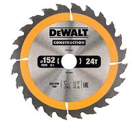 DeWalt DT1930-QZ - Hoja para sierra circular portátil para construcción, 152 x 20 mm, 24D ATB +20º