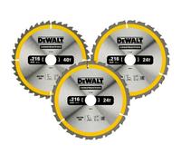 DeWalt Juego de 3 Hojas de Sierra Circular DT1962-QZ 216 x 30 mm 40 dientes Profesional