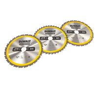 DeWalt Juego de 3 Hojas de Sierra Circular DT1962-QZ 216 x 30 mm 40 dientes Profesional