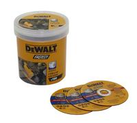 DEWALT DT20540-QZ - Discos de corte de alto rendimiento, Ø 125 mm x 1,0 mm, Tipo 41 (plano), Diámetro del orificio 22,23 mm, 100 unidades en un cubo