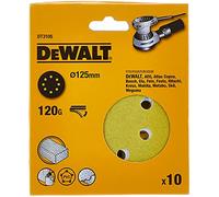 Dewalt DT3105-QZ - Discos de Lija de 125mm y Grano 120, con Velcro de Acoplamiento rápido y 8 Orificos Perforados