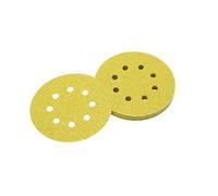 DeWalt DT3108-QZ - Pack de 10 discos de lija (125 mm, grano 320, con velcro de acoplamiento rápido y 8 orificios perforados)