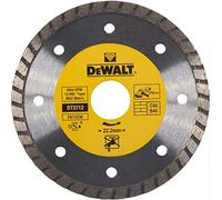 DEWALT DT3712-QZ - Disco de Diamante Turbo 125x22.2mm para Corte en Seco de Mármol, Granito y Piedra Natural - Alta Velocidad y Durabilidad