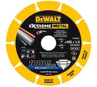 DeWalt DT40252-QZ DT40252-QZ-Disco de corte con borde diamantado Extreme Metal 125 x 1.3 x 22.3 mm, Negro/Amarillo