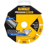 DeWalt DT40252-QZ DT40252-QZ-Disco de corte con borde diamantado Extreme Metal 125 x 1.3 x 22.3 mm, Negro/Amarillo