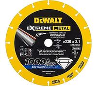 DEWALT DT40255-QZ DT40255-QZ-Disco de Corte con Borde diamantado Extreme Metal 230x2.1x22.3 mm, Amarillo/Negro