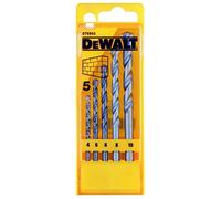 DeWalt DT6952-QZ - Juego de 5 Brocas para Piedra en Cassette de Plástico Diámetro 4, 5, 6, 8, 10 mm, 0 W, 0 V, Acero Inoxidable